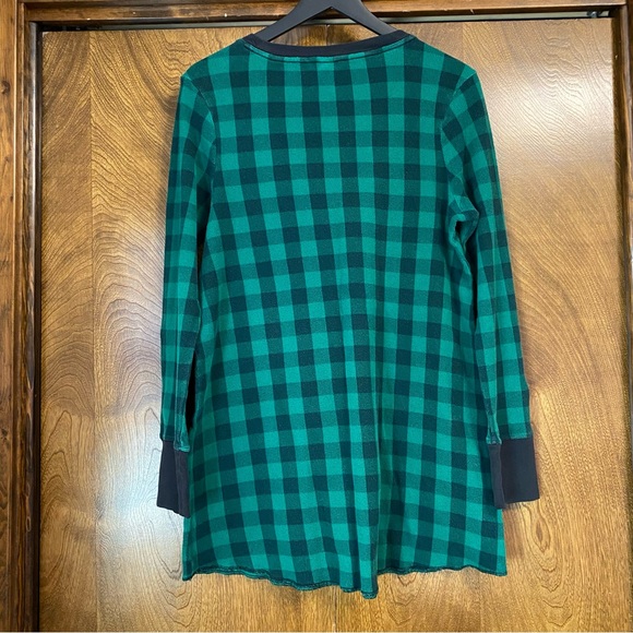 Victoria's Secret Large Green & Black Buffalo Plaid Sleepshirt Thermal Nightgown - Picture 2 of 7